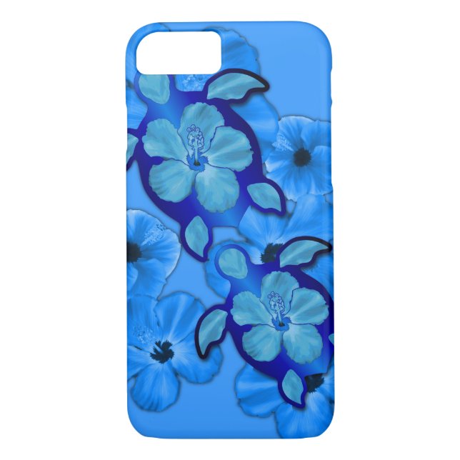 Capa Para iPhone, Case-Mate Hibiscus e tartarugas azuis de Honu (Verso)