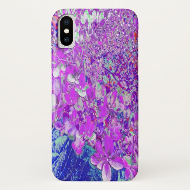 Capa Para iPhone, Case-Mate Hortênsia Limelight Azul e Roxo Elegante (Verso)