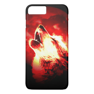 Capa iPhone 8 Plus/7 Plus Howling Cinza Wolf na Lua