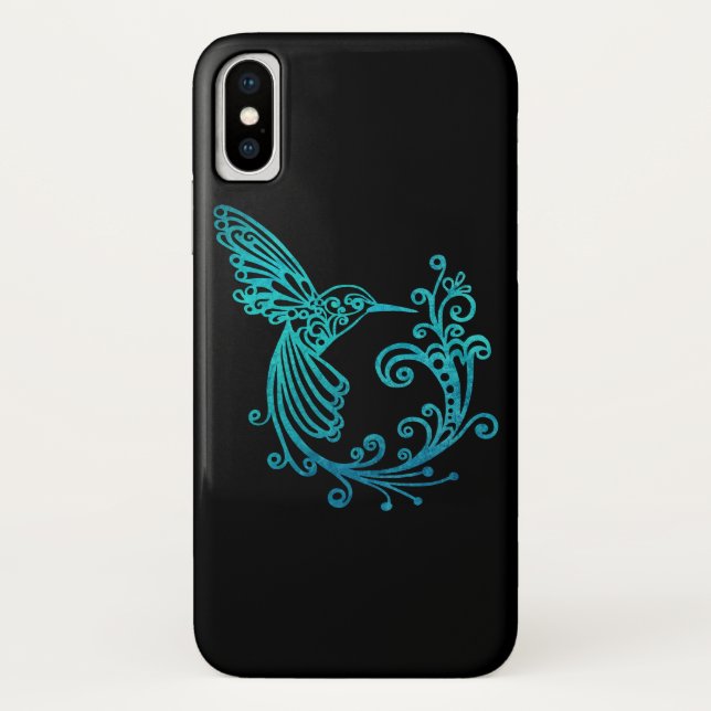 Capa Para iPhone, Case-Mate Hummingbird Estilizado com Aquarela Azul (Verso)