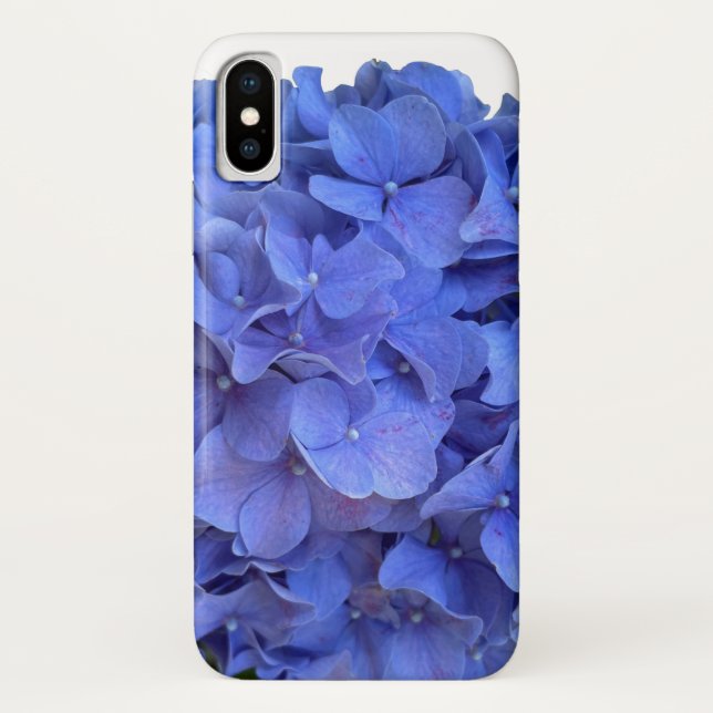 Capa Para iPhone, Case-Mate Hydrangeas florais elegantes de periguito azul (Verso)