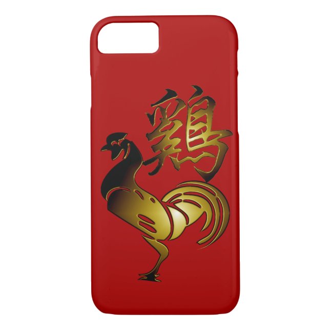 Capa Para iPhone, Case-Mate Ideograma chinês de galo ouro Zodiac Aniversário I (Verso)