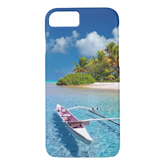 Capa Para iPhone, Case-Mate Ilha Tropical Turquesa Beach Boat (Verso)