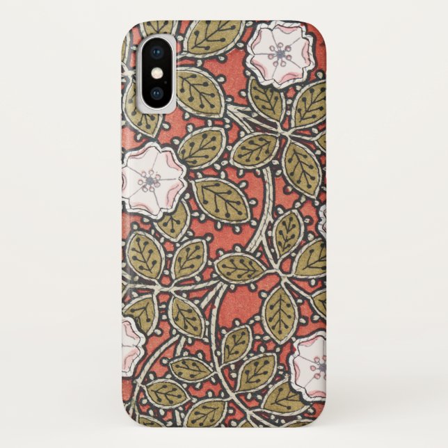 Capa Para iPhone, Case-Mate Ilustração de Arte de Rosa Selvagem Flor Vintage (Verso)