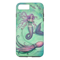 Ilustração de Arte Fantasia de Sereia e Polvo