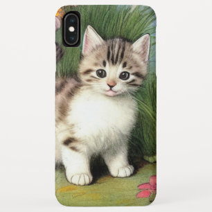 Capa Para iPhone Da Case-Mate Ilustração de Gato Vintage com Flores Vermelhas