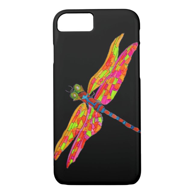 Capa Para iPhone, Case-Mate Ilustração de néon de Dragonfly (Verso)