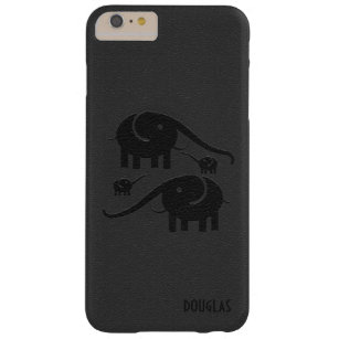 Capa Barely There Para iPhone 6 Plus Ilustração do Elefante de Olhar de Couro Negro