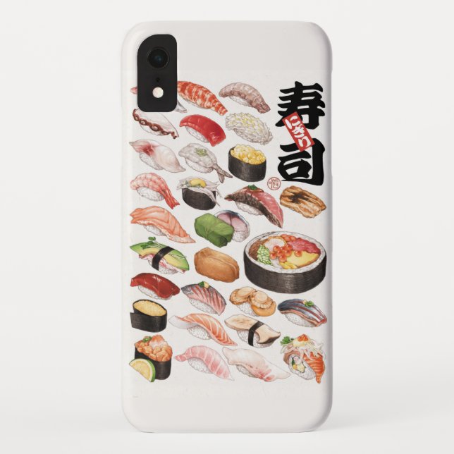 Capa Para iPhone, Case-Mate Ilustracion de comida japonesa de sushi (Verso)