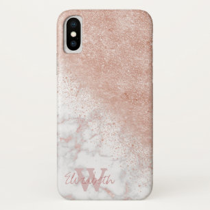 Capa Para iPhone Da Case-Mate Imagem de mármore branco de confete rosa dourado