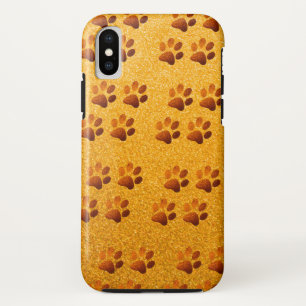 Capa Para iPhone Da Case-Mate Impressão de dourada de pata de pata em fundo dour
