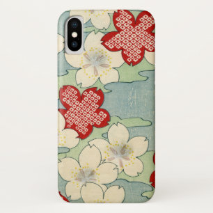 Capa Para iPhone X Impressão de Woodblock das flores do Dogwood