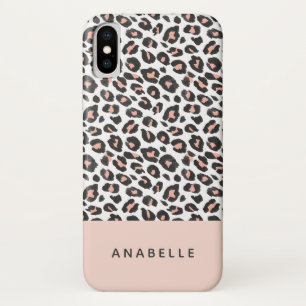 Capa Para iPhone Da Case-Mate Impressão do leopardo preto, branco e pêssego mode