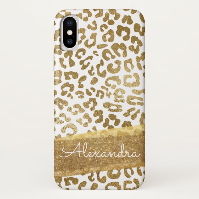 Capa Para iPhone, Case-Mate Impressão Dourada e branca com brilho Dourado (Verso)