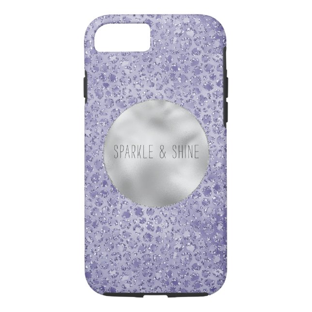 Capa Para iPhone, Case-Mate Impressão Glitter Glitz Leopardo Roxo (Verso)