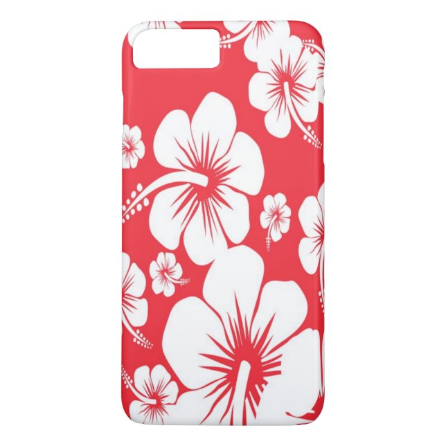 Capa Para iPhone, Case-Mate Impressão Havaiano de Hibiscus Branco e Vermelho (Verso)