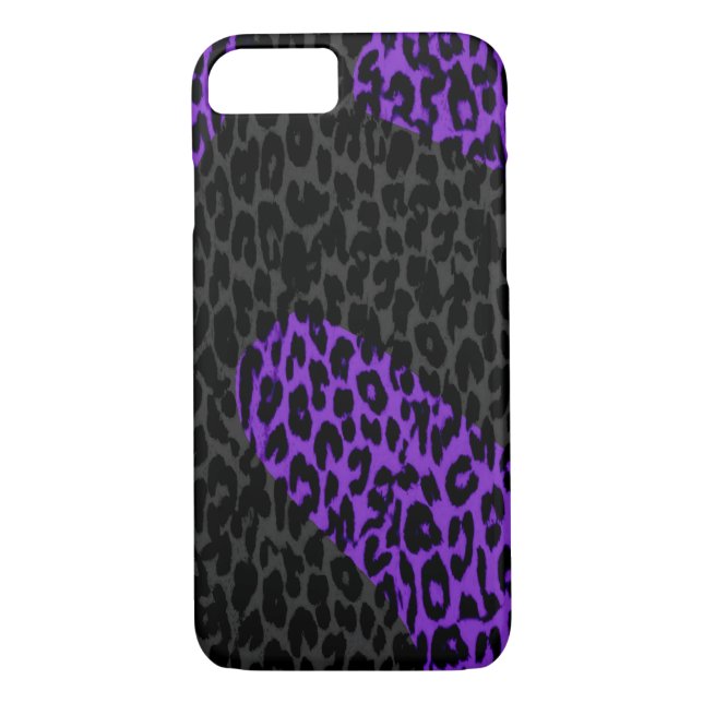 Capa Para iPhone, Case-Mate Impressão Leopardo Preto e Roxo (Verso)
