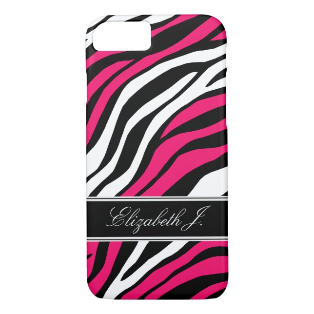 Capa Para iPhone, Case-Mate Impressão Zebra Mix Fuchsia iPhone 7 Case (Verso)
