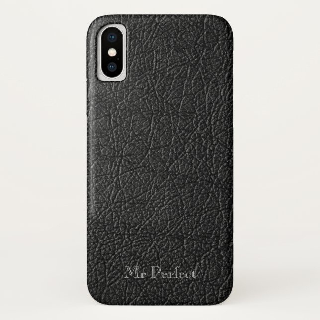 Capa Para iPhone, Case-Mate Impressionante sentido preto de couro personalizáv (Verso)