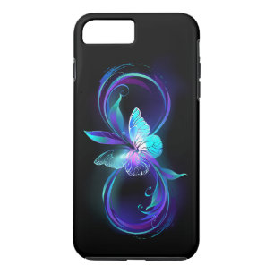 Capa iPhone 8 Plus/7 Plus Infinidade brilhante com borboleta mágica