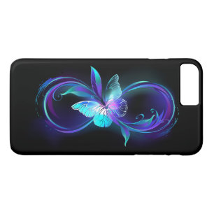 Capa iPhone 8 Plus/7 Plus Infinidade brilhante com borboleta mágica