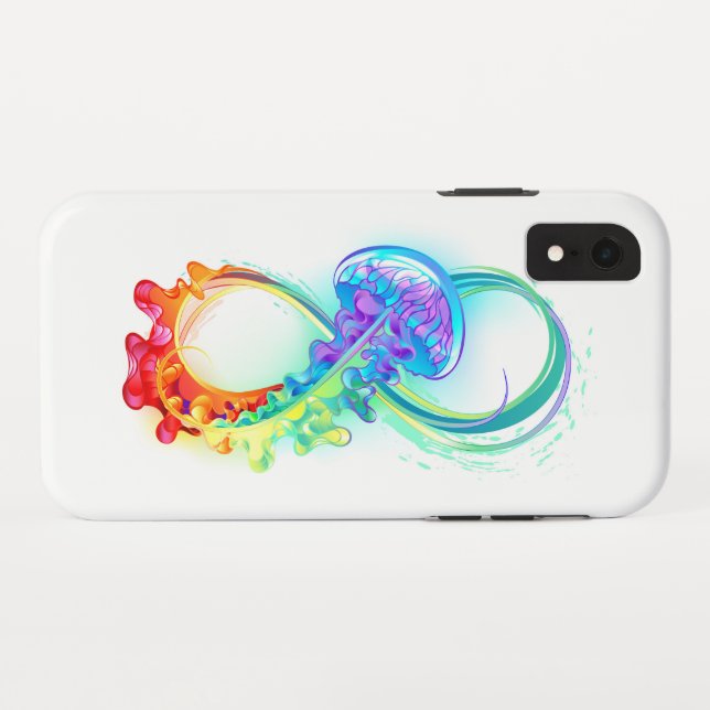 Capa Para iPhone, Case-Mate Infinidade com água-vivas do Arco-Íris (Verso (Horizontal))