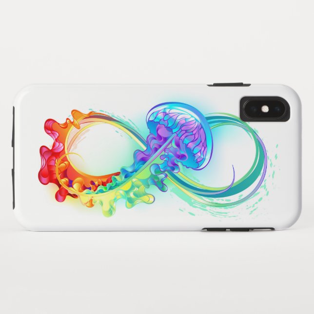 Capa Para iPhone, Case-Mate Infinidade com água-vivas do Arco-Íris (Verso (Horizontal))