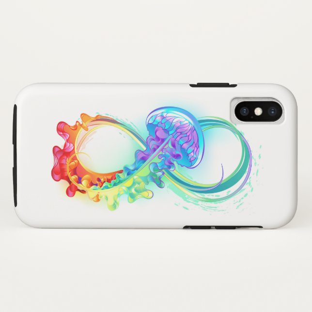 Capa Para iPhone, Case-Mate Infinidade com água-vivas do Arco-Íris (Verso (Horizontal))