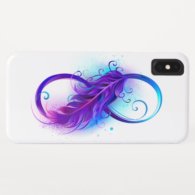 Capa Para iPhone, Case-Mate Infinidade com pena roxa (Verso (Horizontal))