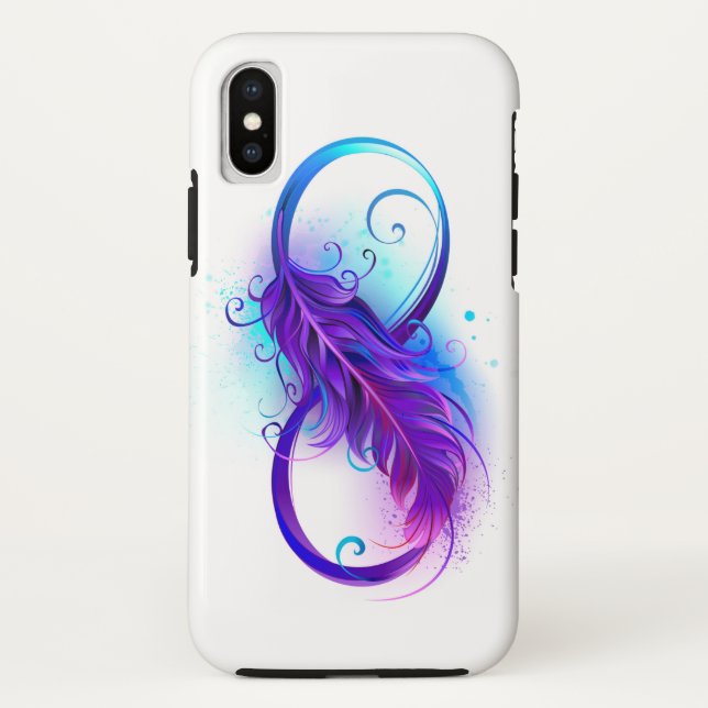 Capa Para iPhone, Case-Mate Infinidade com pena roxa (Verso)