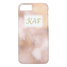 Iniciais de mármore Dourados cor-de-rosa do