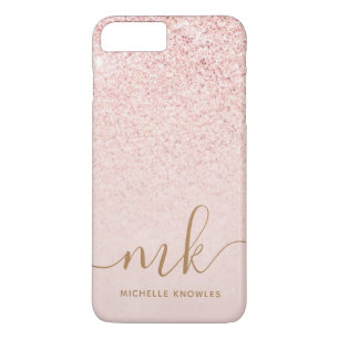 Capa iPhone 8 Plus/7 Plus Iniciais e nome do Rico brilhante Dourado da Tendy