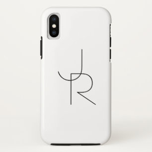 Capa Para iPhone Da Case-Mate Iniciais Sobrepostas Modernas 2   Preto no Branco