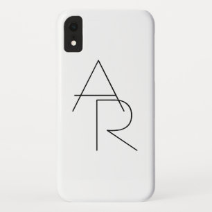 Capa Para iPhone Da Case-Mate Iniciais Sobrepostos Modernos 2   Preto em branco