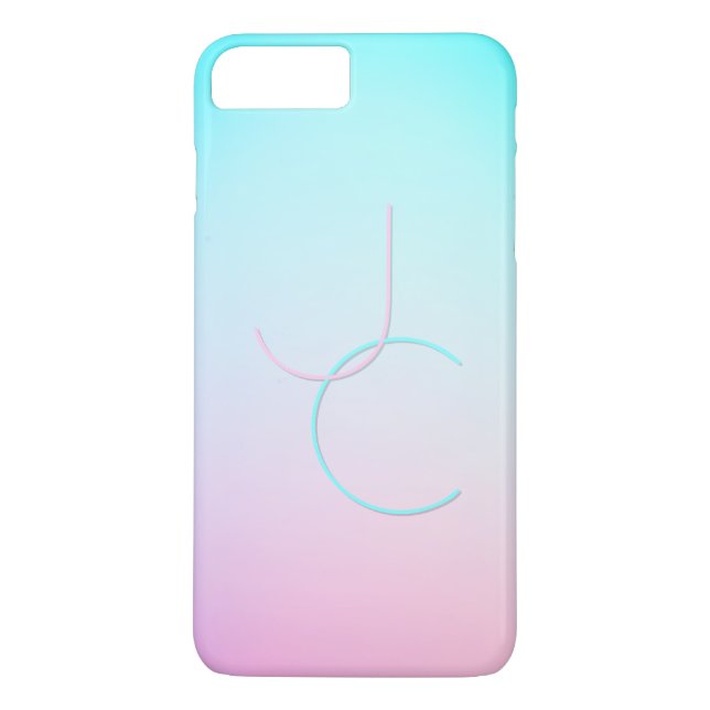 Capa Para iPhone, Case-Mate Iniciais Sobrepostos Modernos 2 | Turquesa Rosa (Verso)