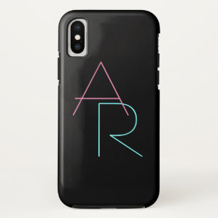 Capa Para iPhone Da Case-Mate Iniciais Sobrepostos Modernos   Turquesa rosa Pret