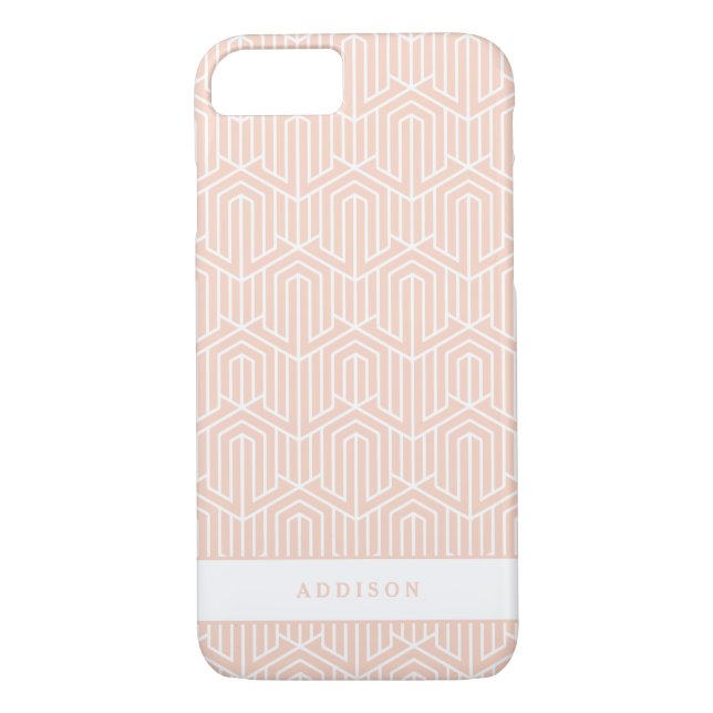 Capa Para iPhone, Case-Mate Inicial geométrica/monograma do Pastel (Verso)