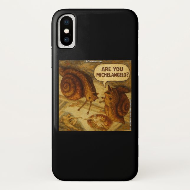 Capa Para iPhone, Case-Mate Inquisitive Snail & Michelangelo Parody Cartoon  (Verso)