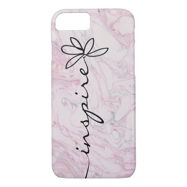 Capa Para iPhone, Case-Mate Inspire Daisy design em mármore rosa (Verso)