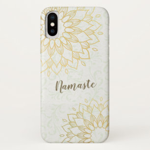 Capa Para iPhone Da Case-Mate Instrutor de Meditação Yoga Dourado Flores Mandala