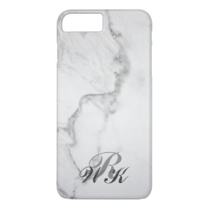 Capa iPhone 8 Plus/7 Plus iPhone 7 do mármore & do monograma positivo