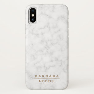 Capa Para iPhone Da Case-Mate iPhone Dourado X do monograma de mármore branco