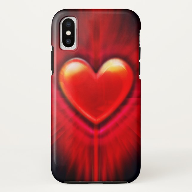 Capa Para iPhone, Case-Mate iPhone X case Red & Black Heardesign. (Verso)