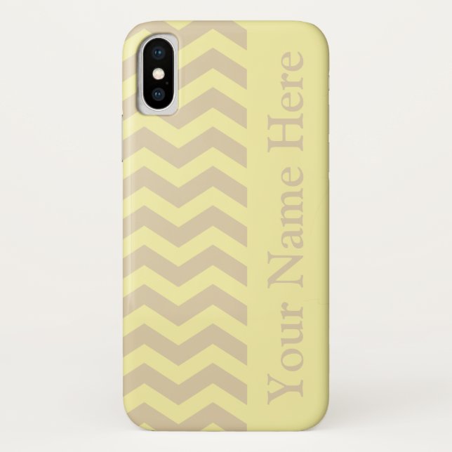 Capa Para iPhone, Case-Mate Ivory Cream Neutral Chevrons (Verso)