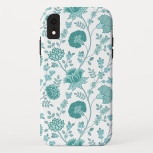Capa Para iPhone Da Case-Mate Jacobean Floral Big Pattern Teals on White