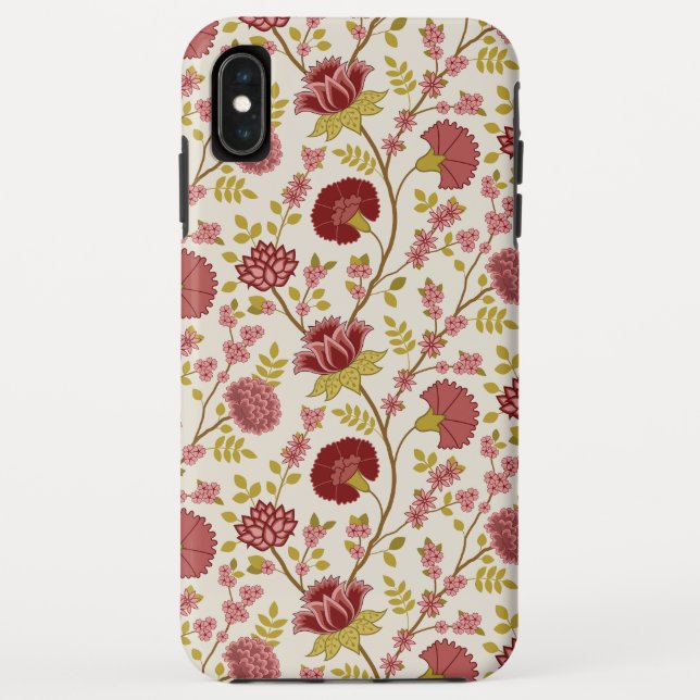Capa Para iPhone, Case-Mate Jacobean Floral Reds Pinks Dourado Cream (Verso)