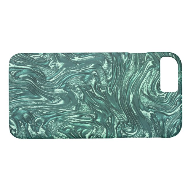 Capa Para iPhone, Case-Mate Jade de textura e tons verdes cianis (Verso (Horizontal))