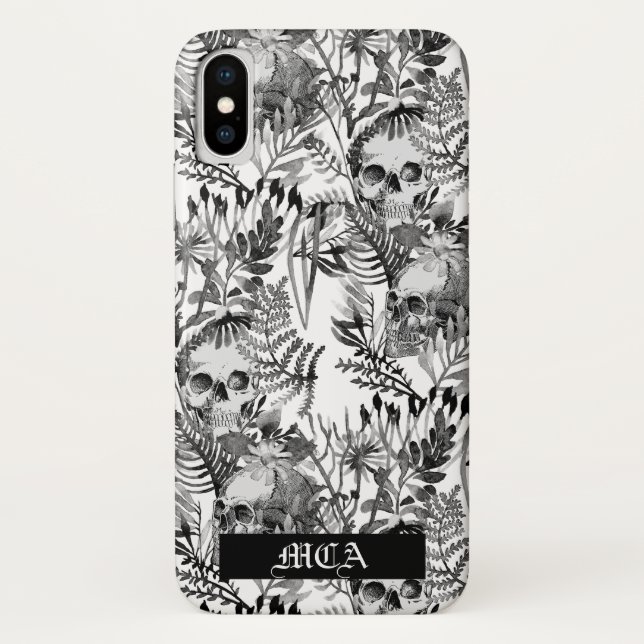 Capa Para iPhone, Case-Mate Jardim do crânio da aguarela (Verso)