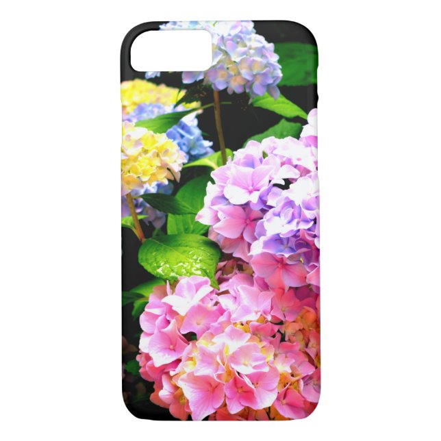 Capa Para iPhone, Case-Mate Jardim Hydrangea, rosa, azul, floral roxo (Verso)