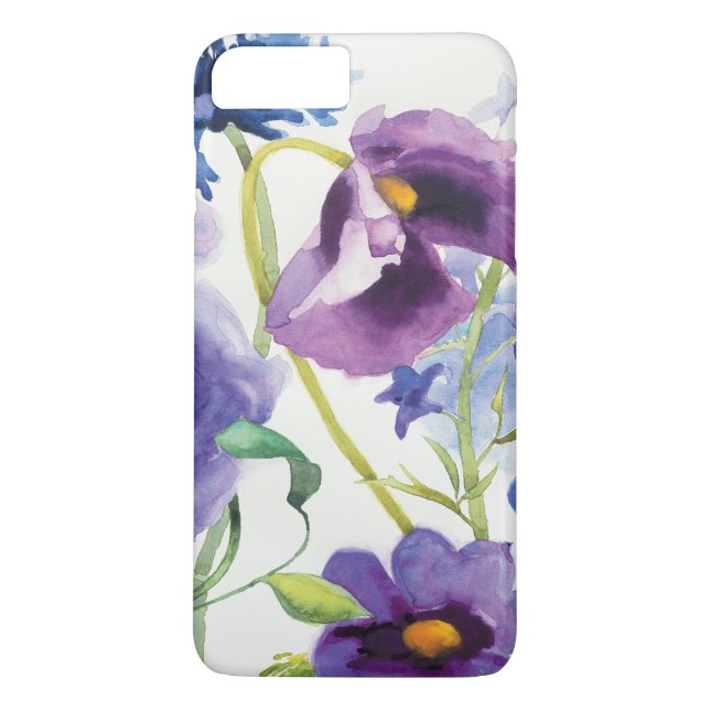 Capa Para iPhone, Case-Mate Jardim misturado azul e roxo (Verso)